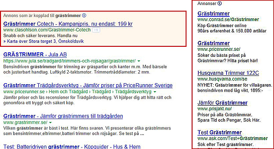 Sponsrade länkar Webbannonsering